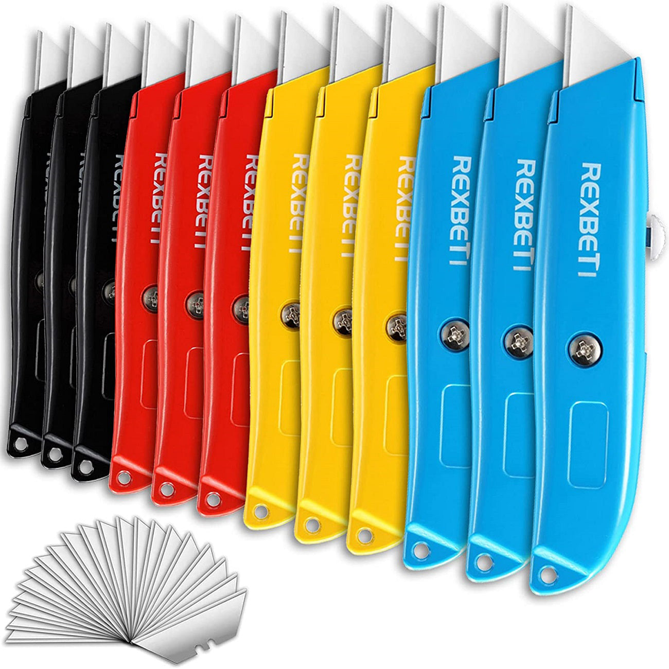 REXBETI 12 Pack Utility Knife Retractable Box Cutter