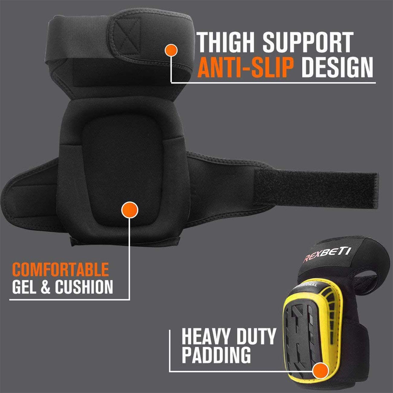REXBETI Professional Construction Safety Knee Pads for Work