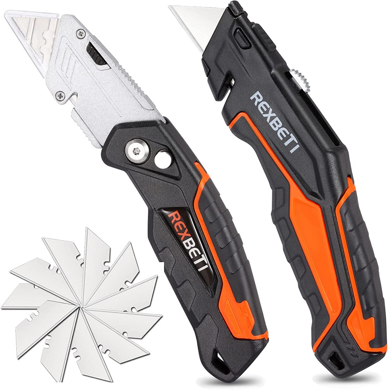 Internet's Best Premium Utility Knife | Box Cutter | Set of 2 | Retractable  blade | Rubber Handle | 2 Utility Knives included