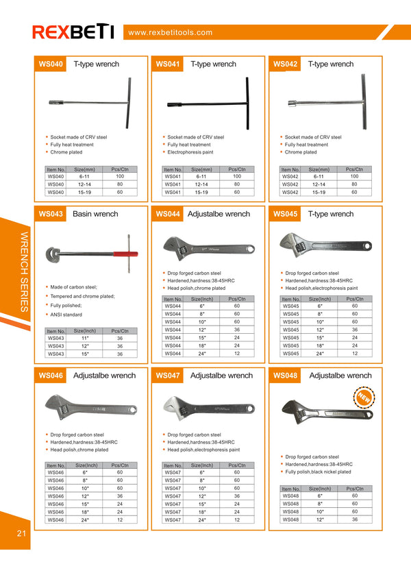 t type wrench basin wrench adjustable wrench WHOLESALE OEM ODM