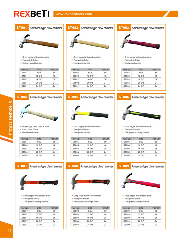 hammer claw hammer american type claw hammer WHOLESALE OEM ODM