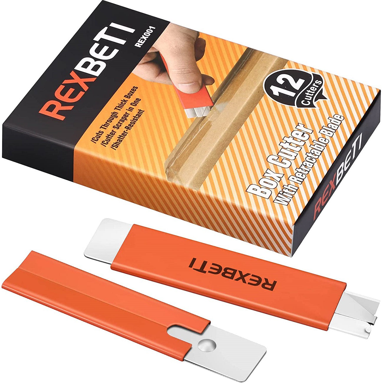 REXBETI 12 Pack Utility Knife Retractable Box Cutter