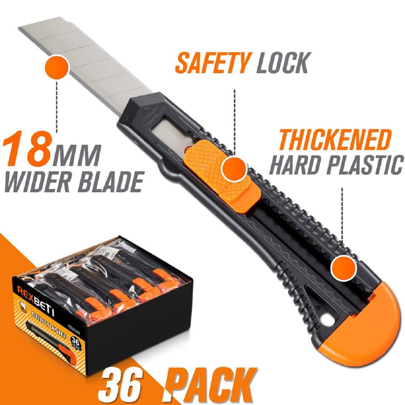 REXBETI 36 Pack Utility Knife