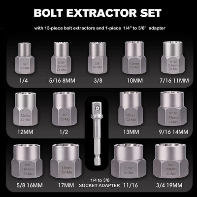 Nut Remover & Bolt Extractor Set
