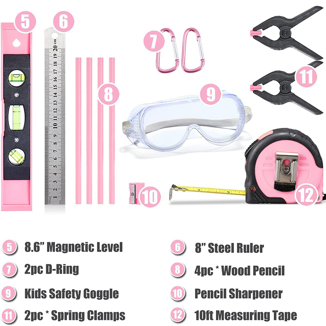 REXBETI 18pcs Young Builder's Tool Set with Real Hand Tools, Reinforced  Kids Tool Belt, Waist 20-32, Kids Learning Tool Kit for Home DIY and