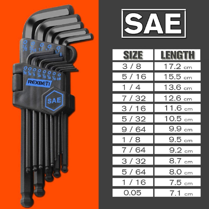 REXBETI Hex Key Allen Wrench Set