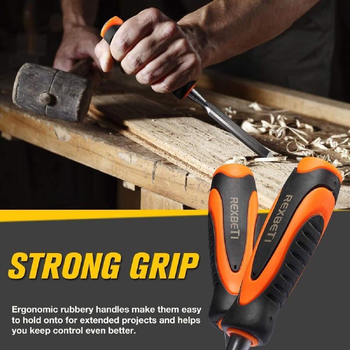 REXBETI 4pc Wood Chisel Set for Woodworking