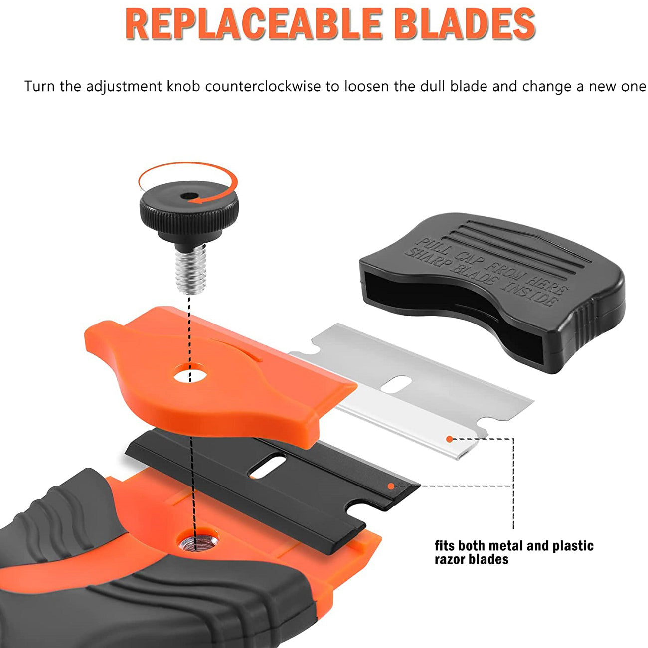 Buy 3PCS Razor Blades Scraper with 100PCS Plastic Razor Blades