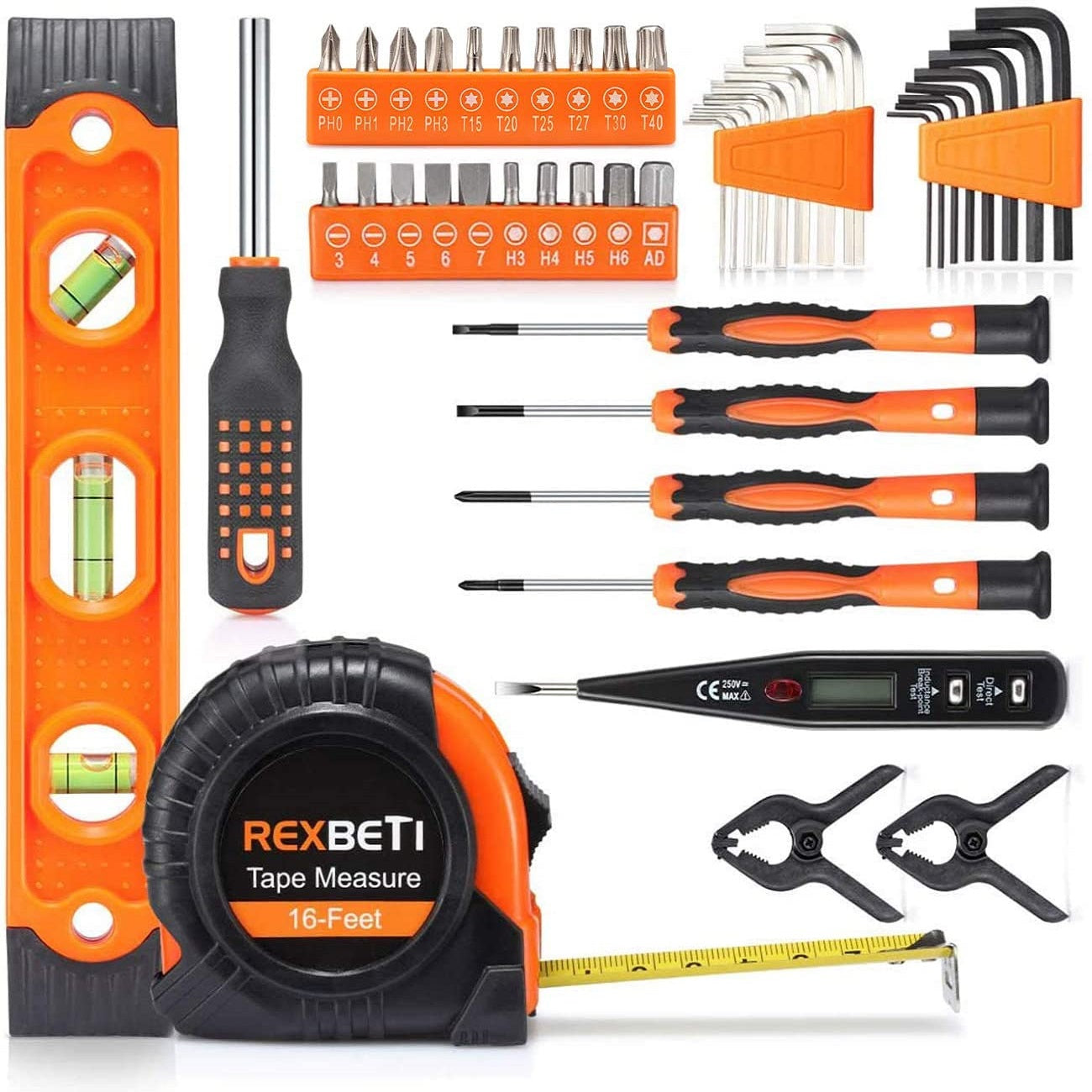 REXBETI 219-Piece Premium Tool Kit with 16 inch Tool Bag, Steel Home R