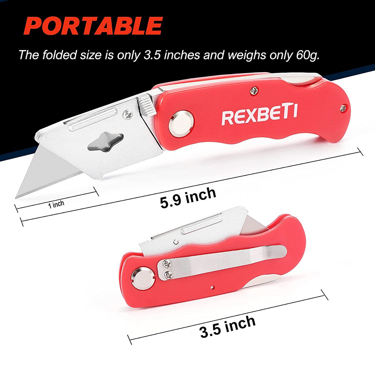 KATA 4-PACK Heavy Duty Utility Knife, Retractable Box Cutter for Cardboard,  Boxes and Cartons, Aluminum Rubber Handle, 20pcs Extra SK5 Blade