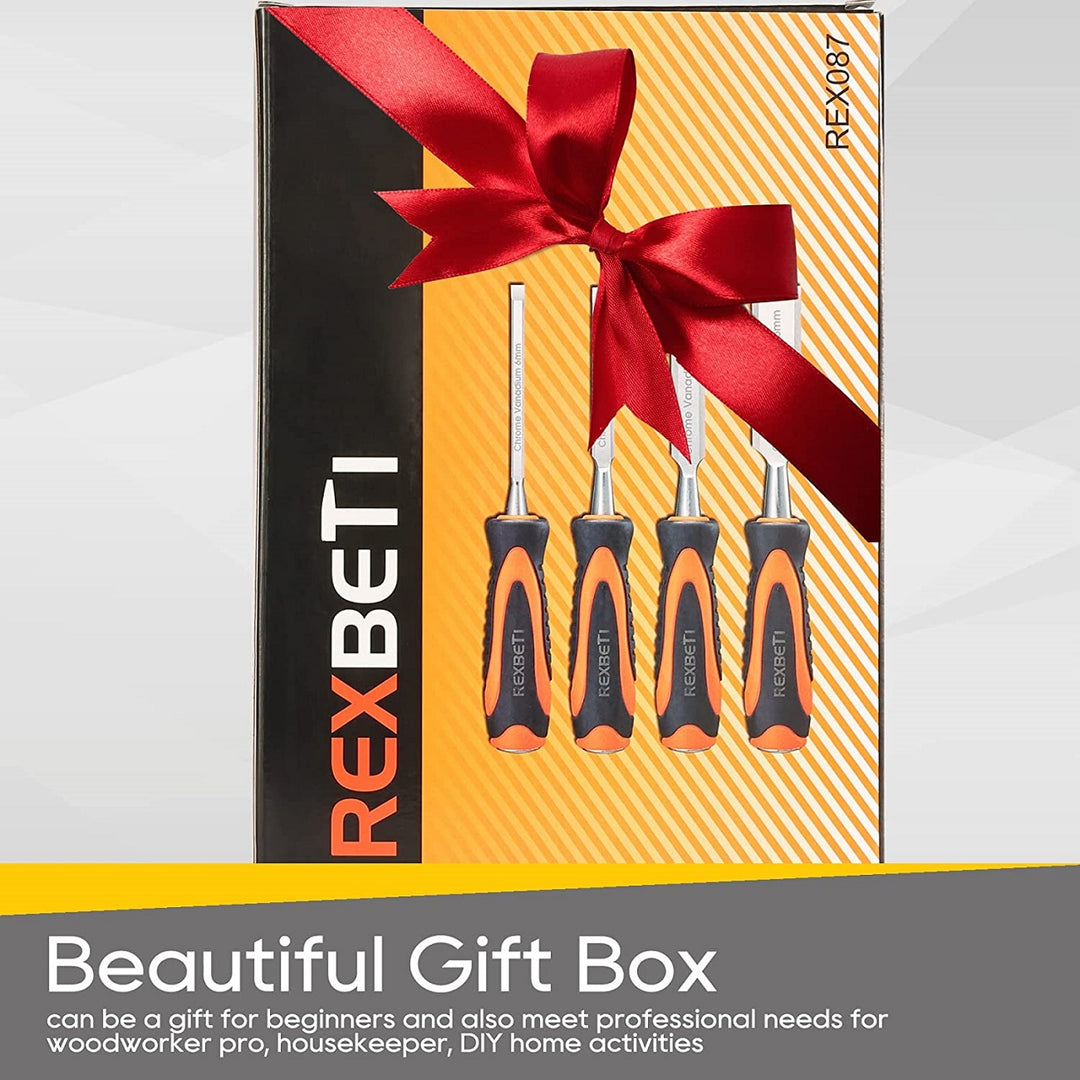 ◾️美品4点セット◾️6′4 ×22 1/4 × 2 1/2 REXBETI 4pc Wood Chisel Set for Woodworking
