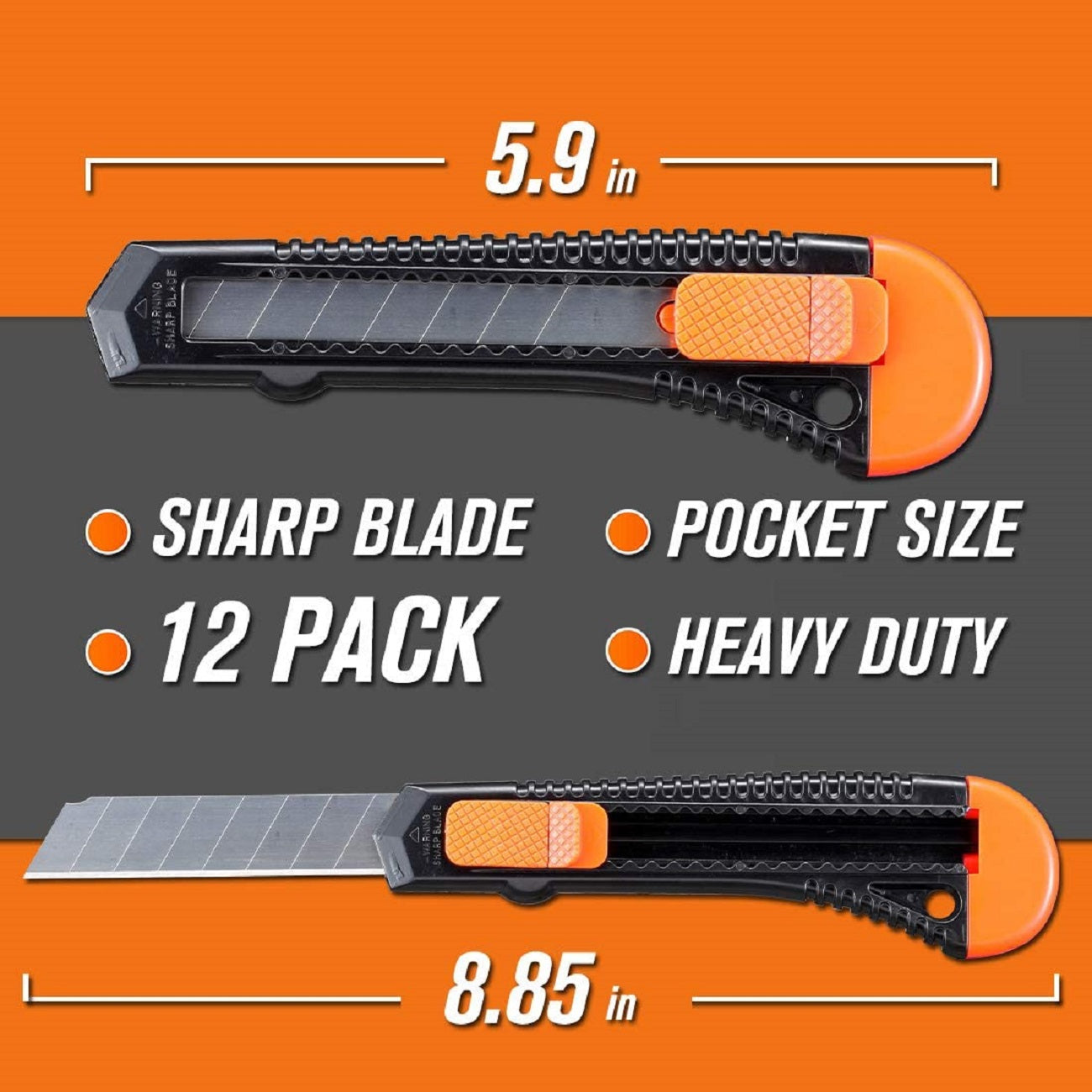 Retractable Box REXBETI 12-Pack Razor Blade Utility Knife Retractable Box Cutter