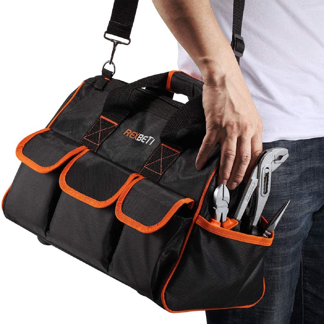 REXBETI 219-Piece Premium Tool Kit with 16 inch Tool Bag, Steel Home R