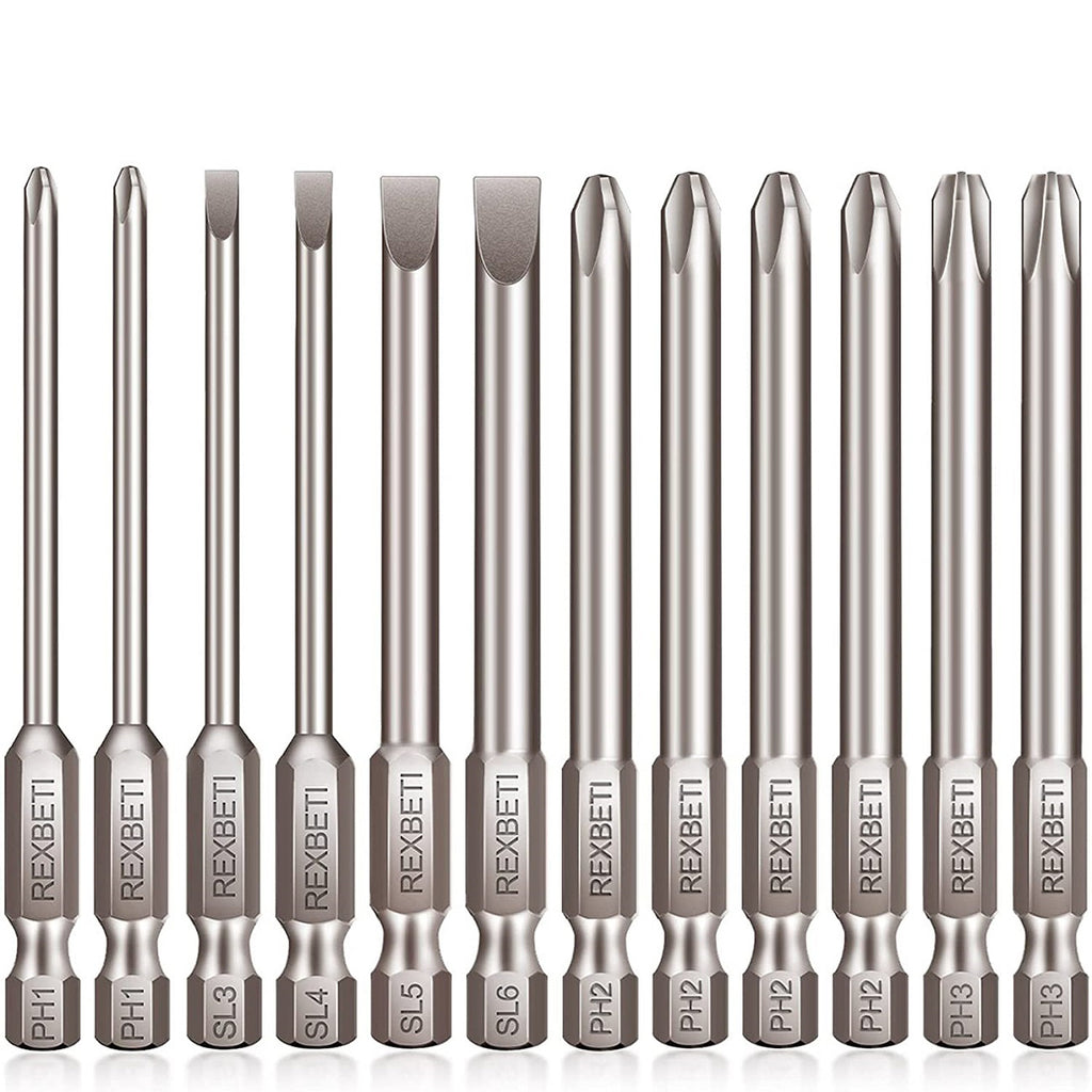 REXBETI Slotted Phillips Screwdriver Bit Set